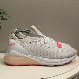Puma Womens 195425-02 White Neon Pink Iocell Low Top Size 8.5 Running Shoes